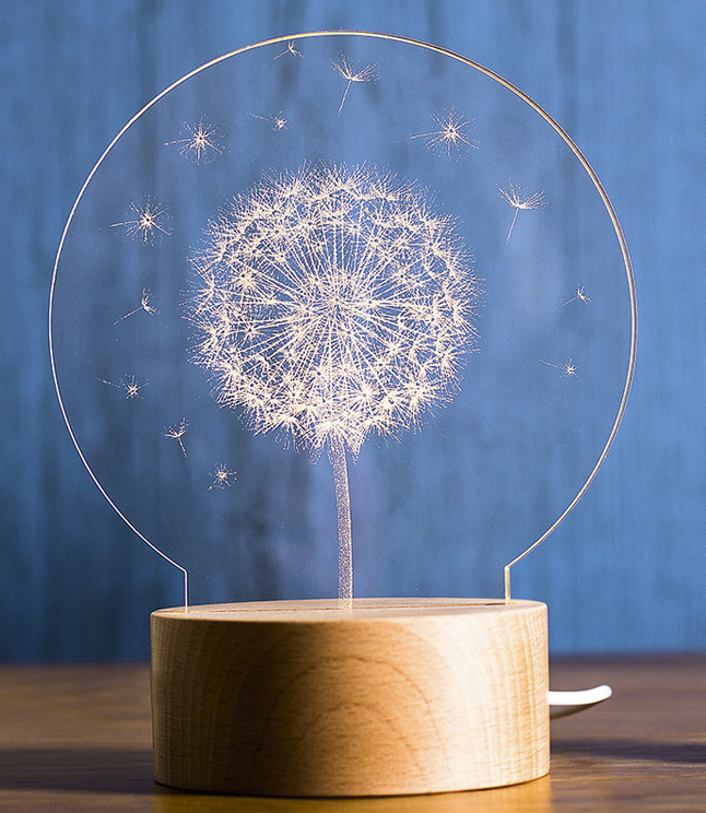 3D Acrylic Christmas Tree Table Lamp for Bedroom
