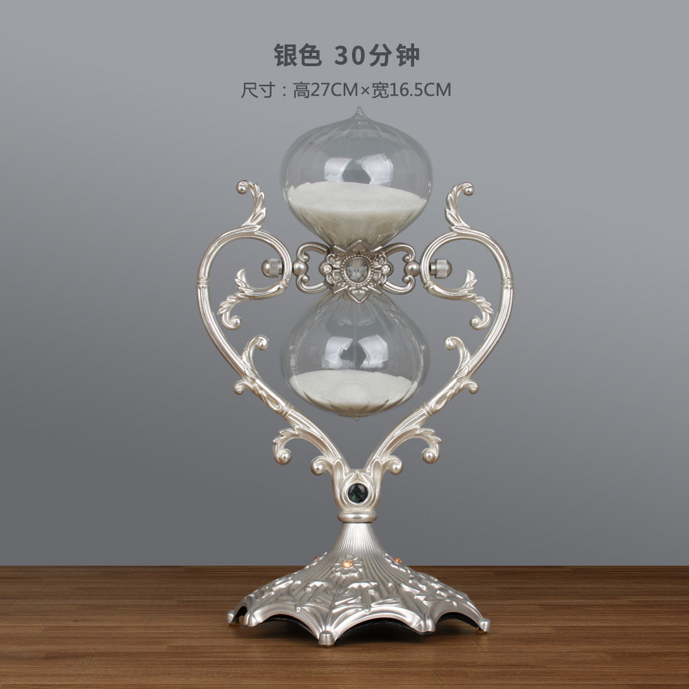 Metal Hourglass Timer - Creative Heart-Shaped Decor